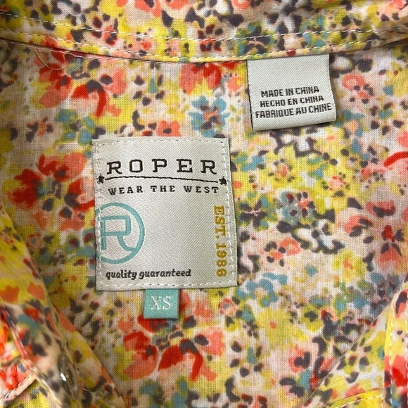 Roper Floral Long Sleeve Snap Front Fitted Top Size XS - Picture 8 of 12